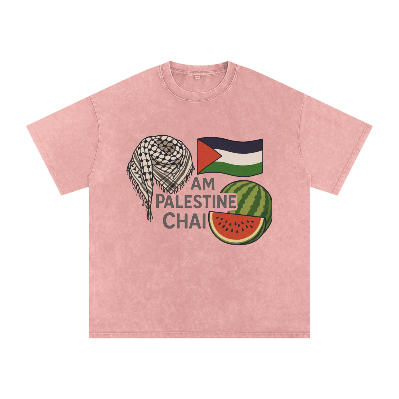 Am Palestine Chai Snow Washed Oversized T-Shirt