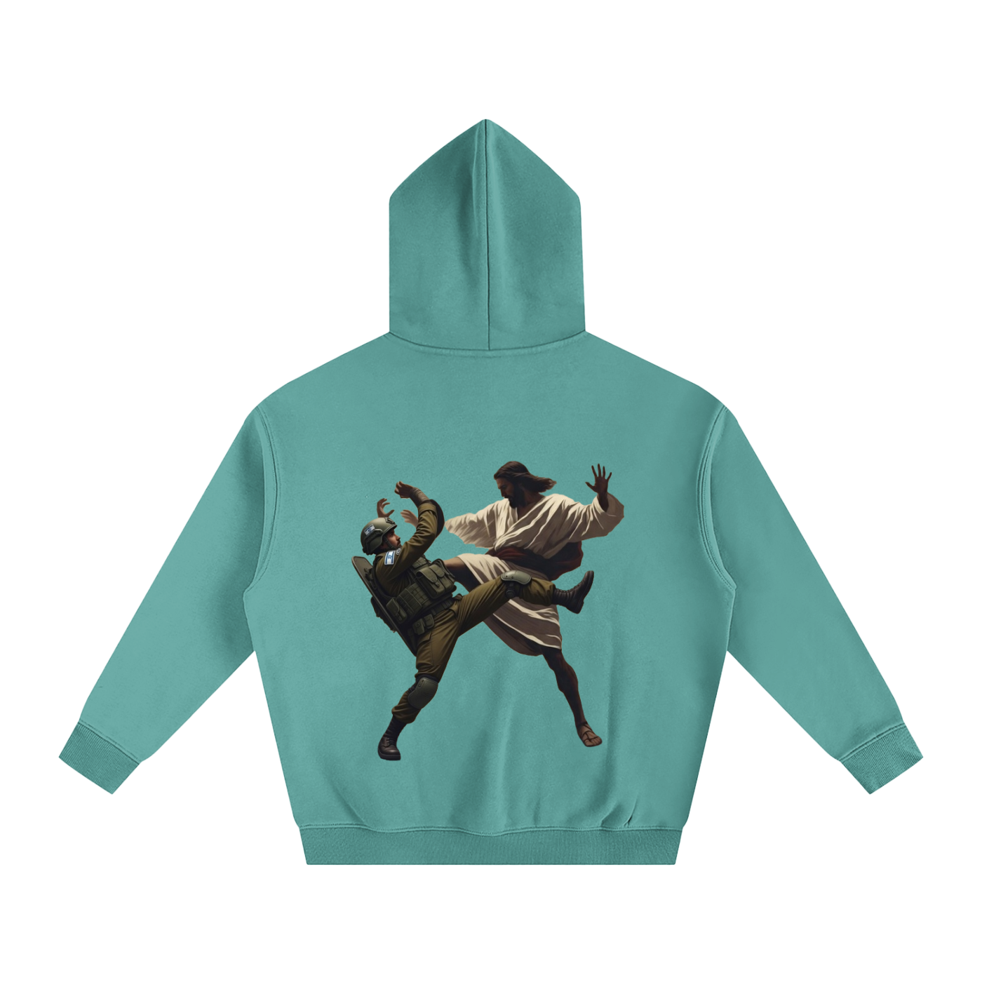 Jesus Fighting Demon Oversize Hoodie