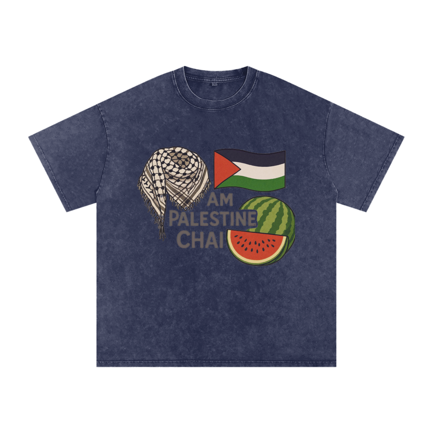 Am Palestine Chai Snow Washed Oversized T-Shirt