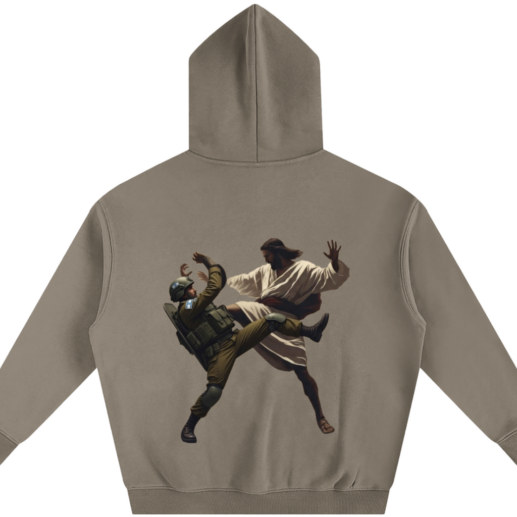 Jesus Fighting Demon Oversize Hoodie