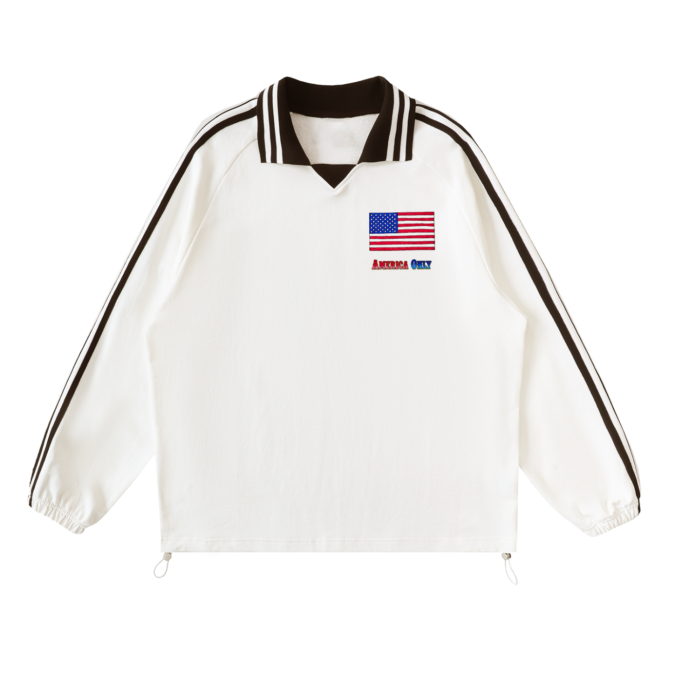 America Only Lapel Collar Sweatshirt