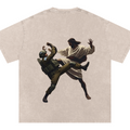 Jesus Fighting Demon Oversized Cotton T-Shirt