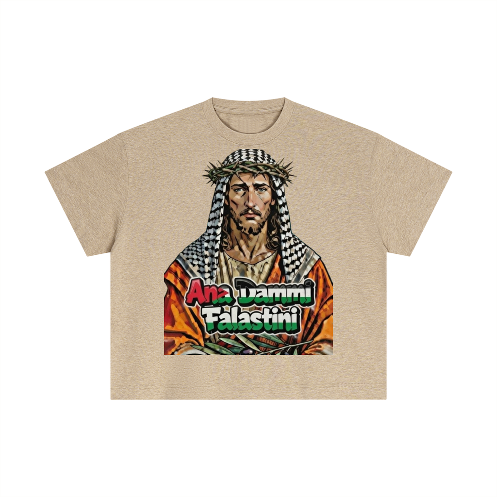 English My Blood is Palestinian Boxy T-Shirt