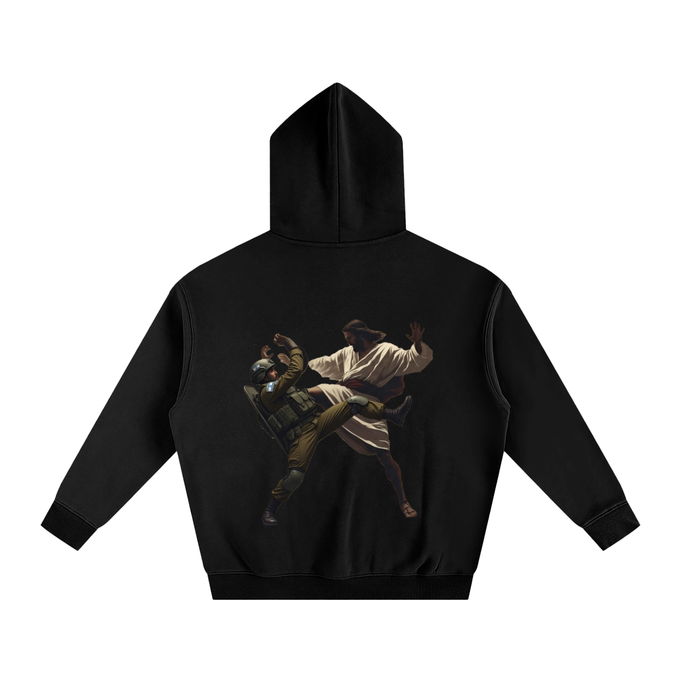 Jesus Fighting Demon Oversize Hoodie