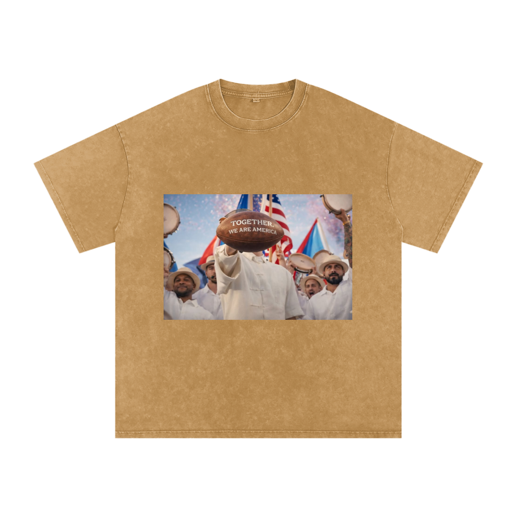 Bad Bunny Together We Are America Oversized Cotton T-Shirt