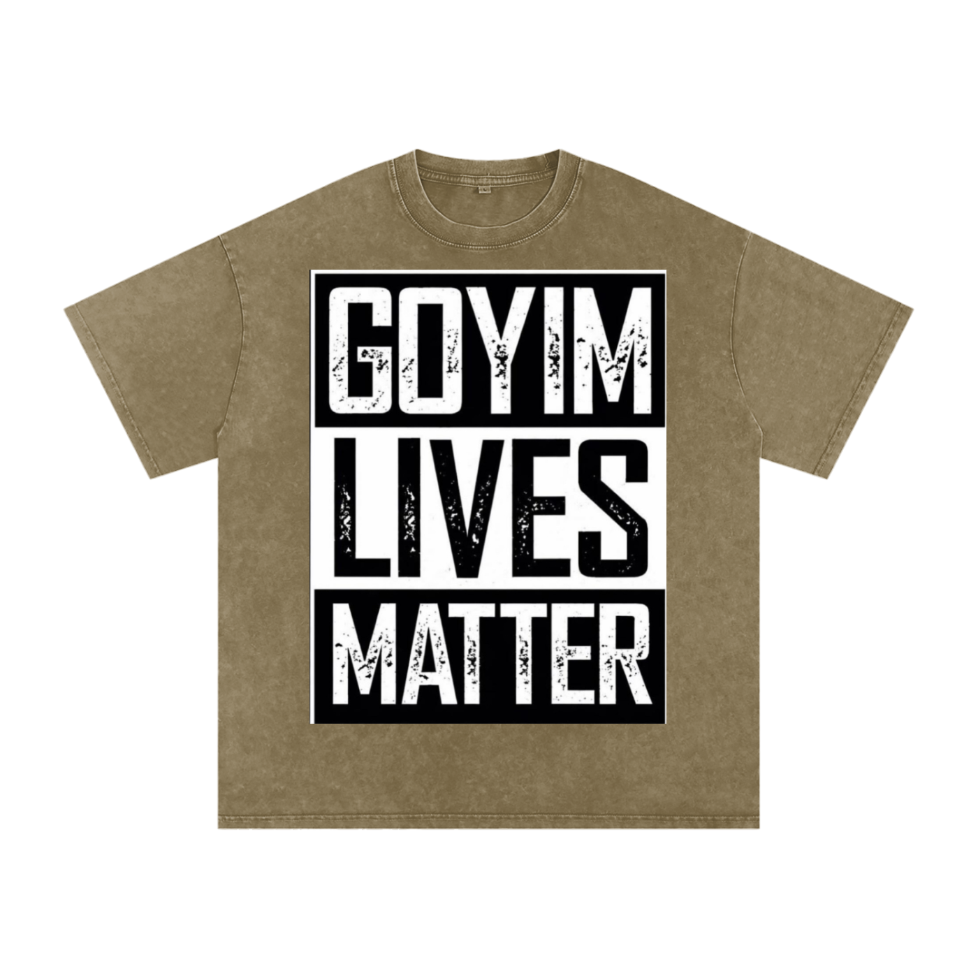 Goyim Lives Matter Front Logo Snow Washed Oversized Cotton T-Shirt