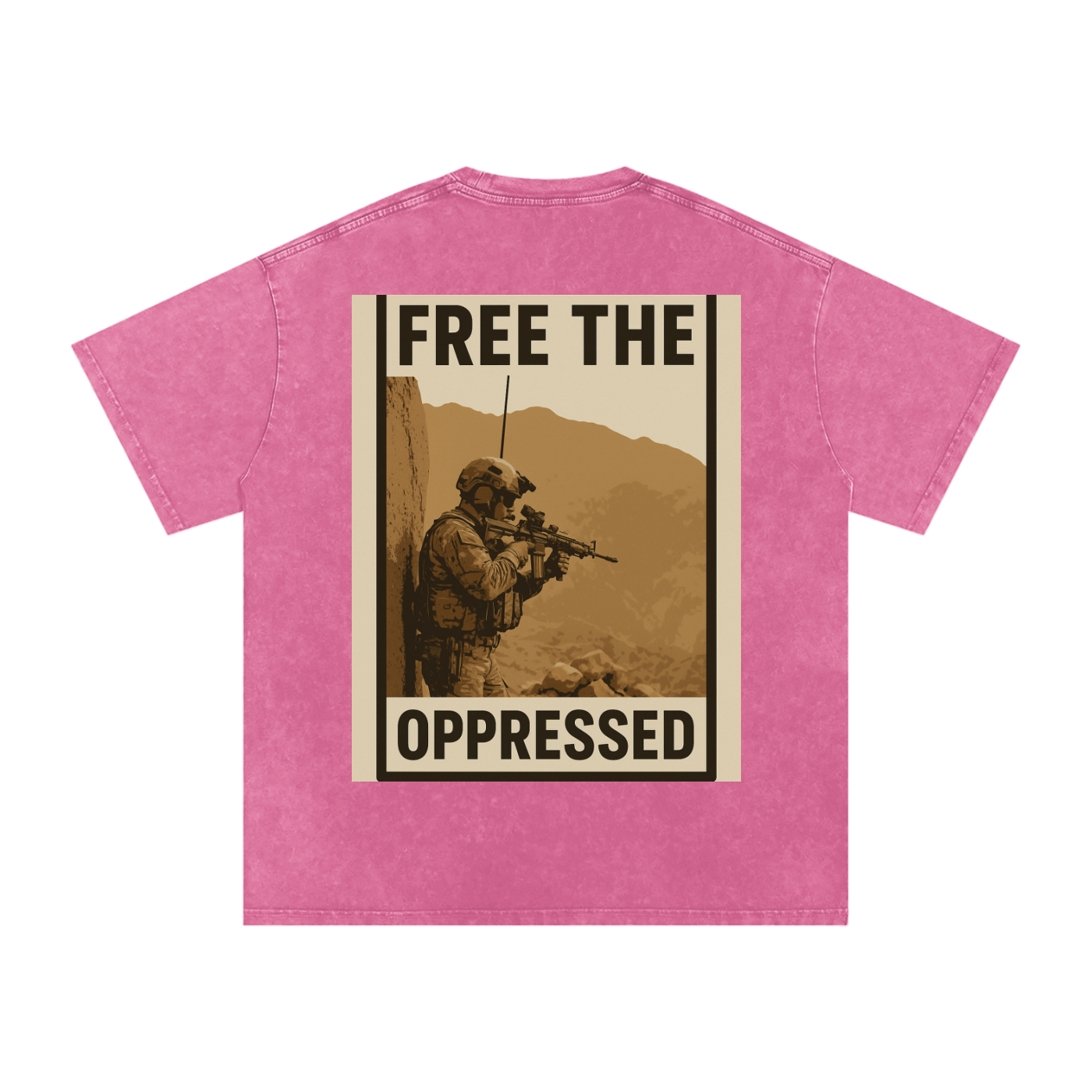 Free The Oppressed Snow Washed Oversized Cotton T-Shirt