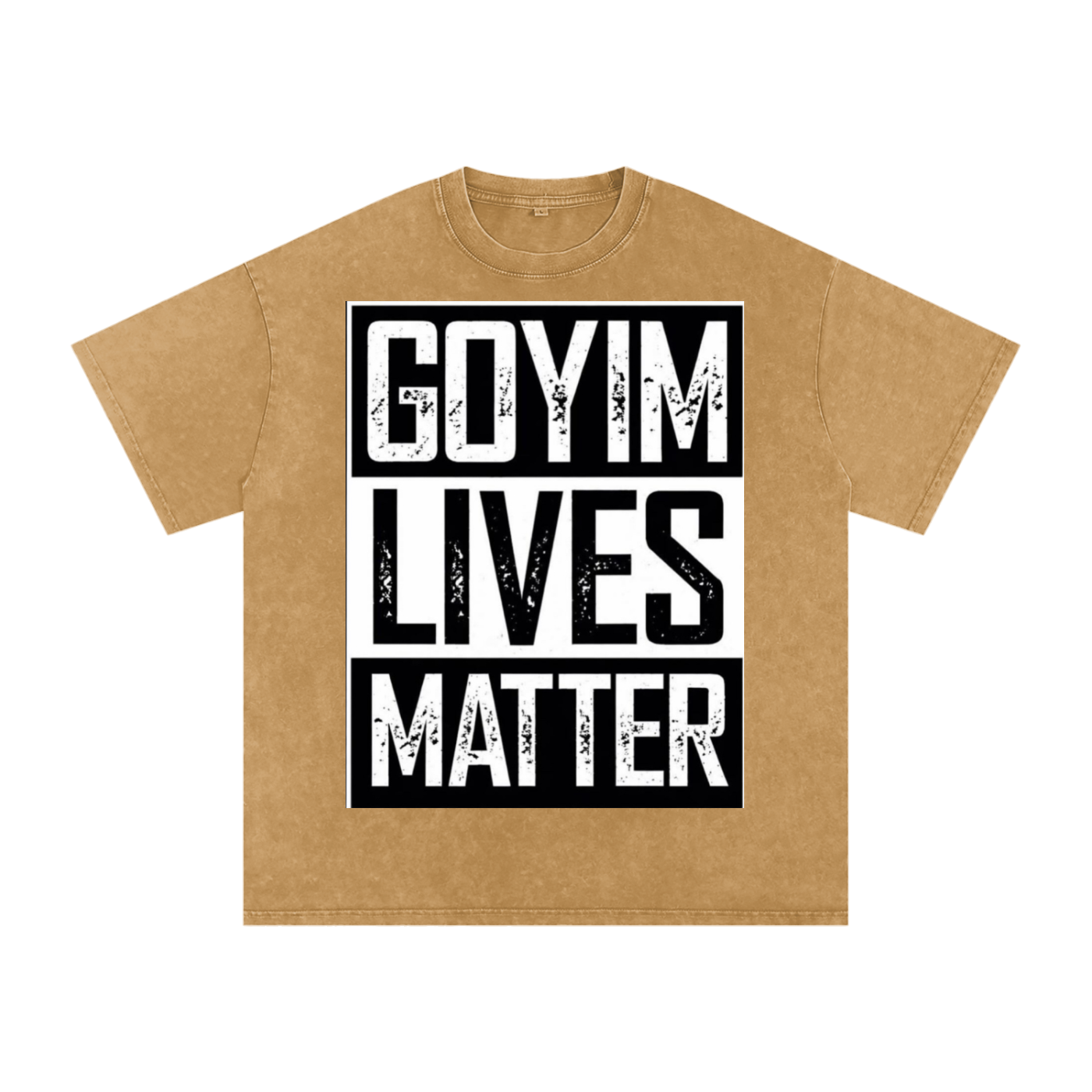 Goyim Lives Matter Front Logo Snow Washed Oversized Cotton T-Shirt
