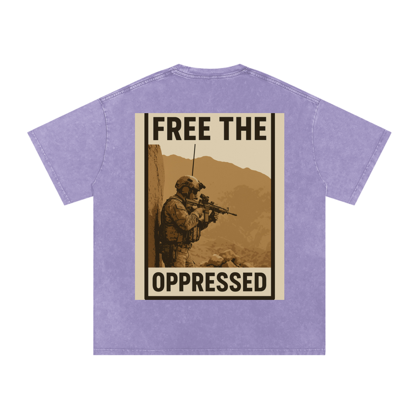 Free The Oppressed Snow Washed Oversized Cotton T-Shirt