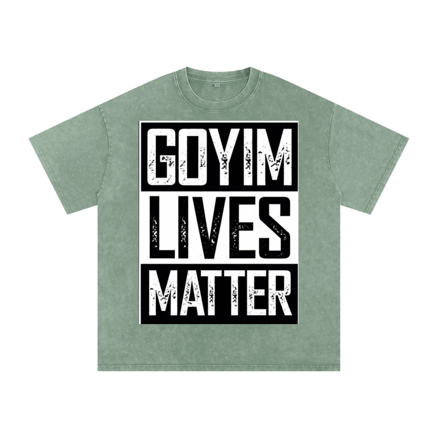 Goyim Lives Matter Front Logo Snow Washed Oversized Cotton T-Shirt