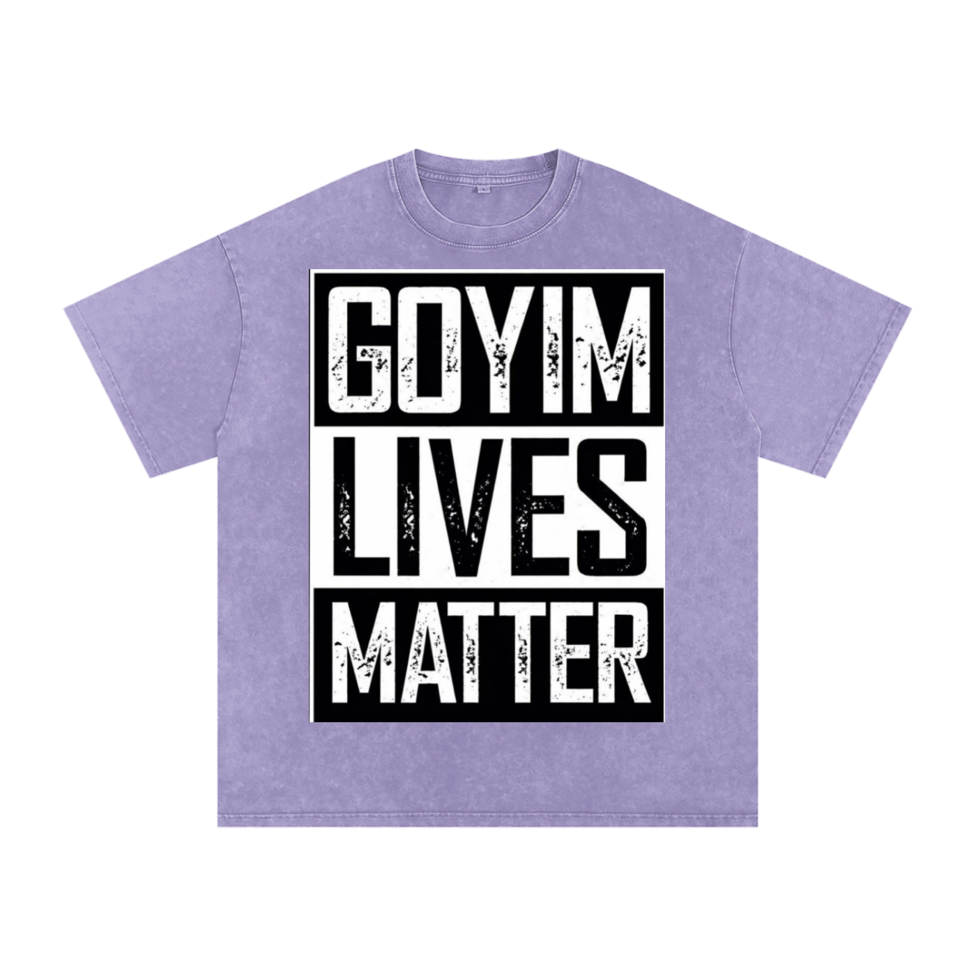 Goyim Lives Matter Front Logo Snow Washed Oversized Cotton T-Shirt